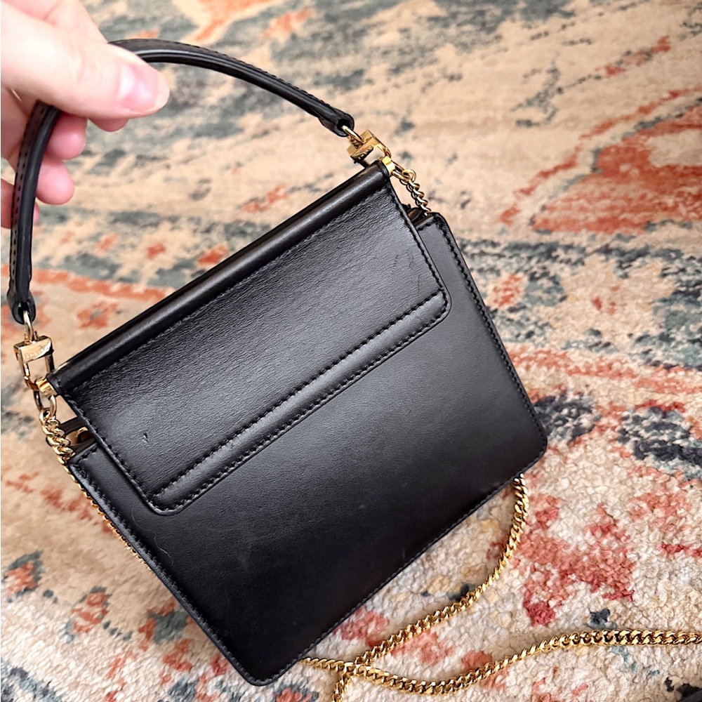 SOLD ❤️polene Numéro Sept Mini smooth leather chain crossbody top handle bl - Picture 10 of 17